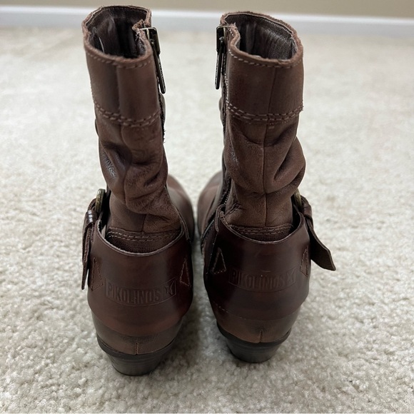 Pikolinos Women’s Brown Leather Ankle Heeled Booties Boots Size 36 US 5.5-6 - Picture 14 of 16